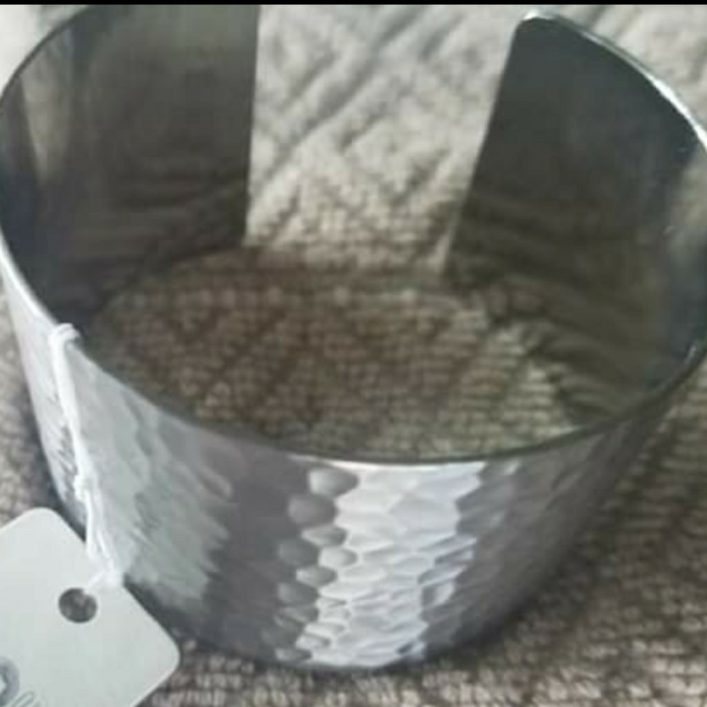 Hammered wide cuff bracelet